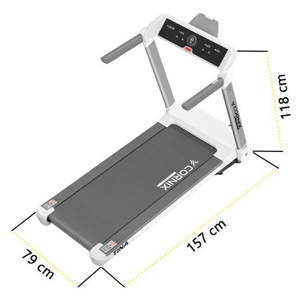 Cornix Tina Treadmill, Electric, Folding, White/Grey