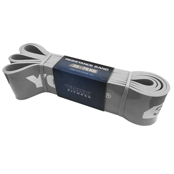 York Fitness resistance band 35-75 kg - 2080 &times; 85 &times; 4.5 mm, Latex, resistance 35-75, grey