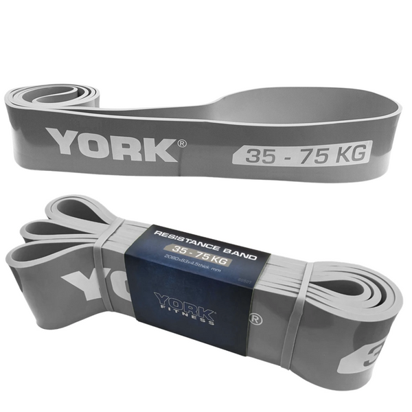 York Fitness resistance band 35-75 kg - 2080 &times; 85 &times; 4.5 mm, Latex, resistance 35-75, grey