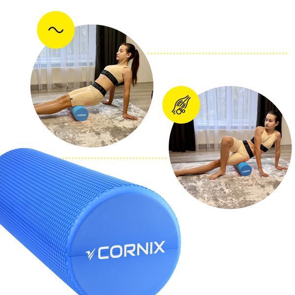 Масажний ролик Cornix EVA+ 45 &times; 15 см (валик, роллер) XR-0304 Navy Blue &mdash; фото
