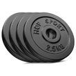 Сет з металевих дисків Hop-Sport Strong 4 &times; 2,5 кг, 10 кг, Чавун, чорні