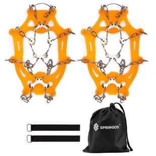 Springos CS0168 Ice Cleats, for Size 40-45 Footwear, Orange