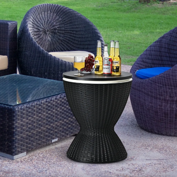 Costway Curver Cooler Table with Adjustable Height 30L, Black