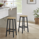 Leobert Halmar Bar Stools, 2-Piece Loft-Style Set, Natural