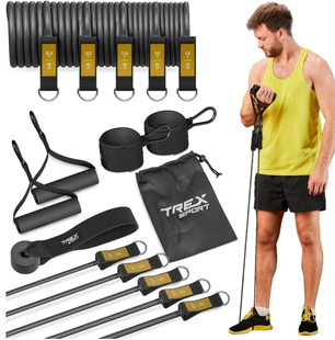 Набір резинок з еспандерами Trex Sport TX-050TS, PVC, опір 4,6-22,8, чорний 5902308233133 фото