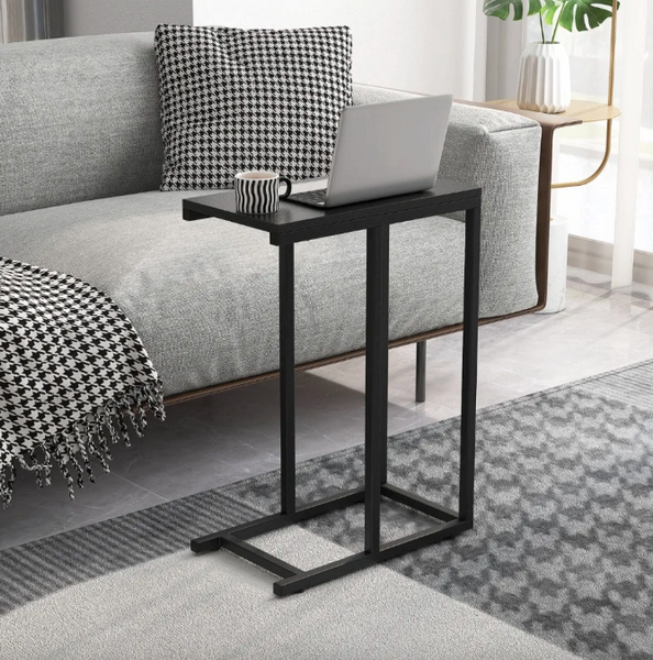 Costway Vittsjo Side Table in Loft Style, Black