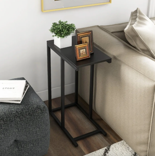 Costway Vittsjo Side Table in Loft Style, Black