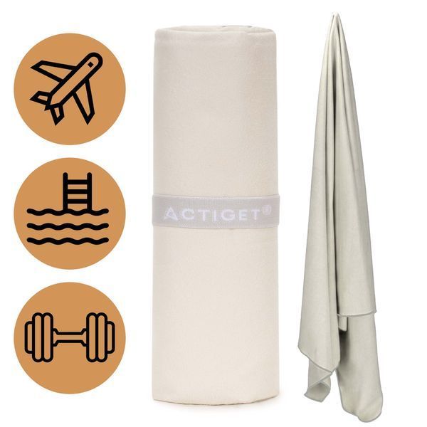 Рушник спортивний Actiget 180 &times; 100 см з мікрофібри ACT0200 Biege &mdash; фото