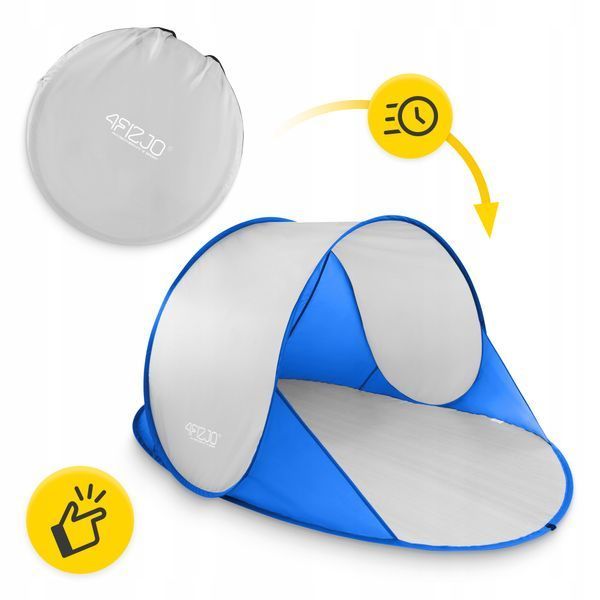 Намет пляжний 4FIZJO Pop-Up 195 x 120 см саморозкладний Blue/Grey (P-5905973405157) &mdash; фото