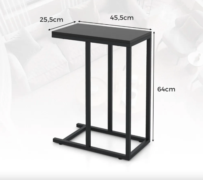 Costway Vittsjo Side Table in Loft Style, Black
