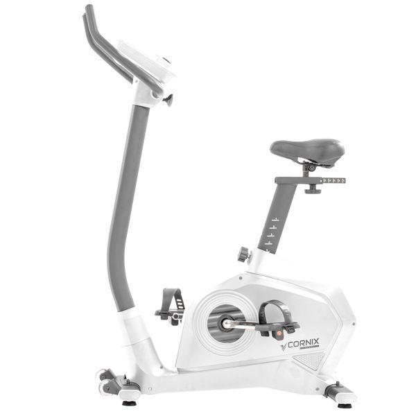 Cornix Amber Electromagnetic Exercise Bike, Upright, White/Grey