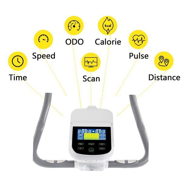 Cornix Amber Electromagnetic Exercise Bike, Upright, White/Grey
