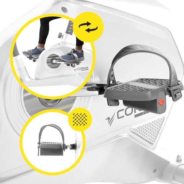 Cornix Amber Electromagnetic Exercise Bike, Upright, White/Grey