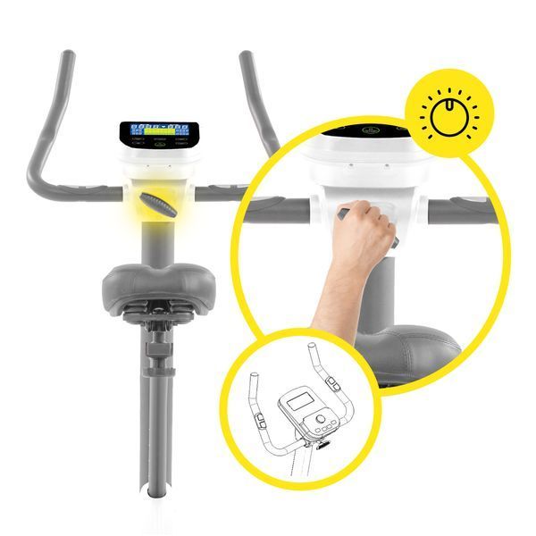 Cornix Amber Electromagnetic Exercise Bike, Upright, White/Grey