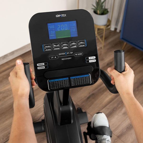 Gymtek XBR6000 Electromagnetic Recumbent Exercise Bike, Up to 150 kg, Blue