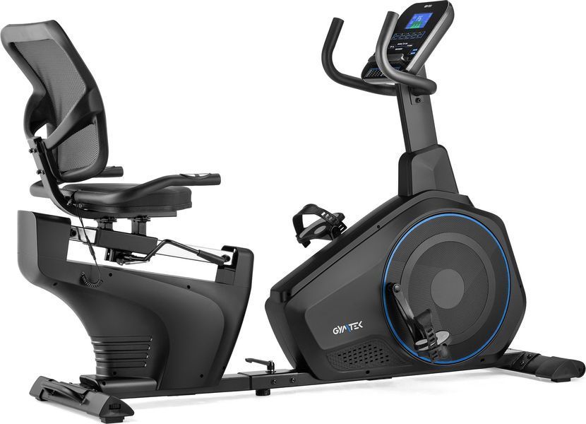 Gymtek XBR6000 Electromagnetic Recumbent Exercise Bike, Up to 150 kg, Blue