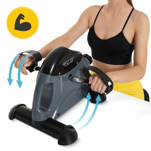 Mini Exercise Bike 4FIZJO Active 2 in 1 for Arms and Legs Grey/Black