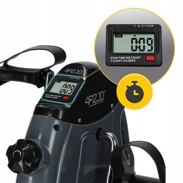 Mini Exercise Bike 4FIZJO Active 2 in 1 for Arms and Legs Grey/Black