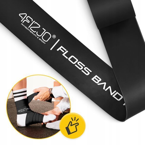 Компрессионная лента для флоссинга 4FIZJO Floss Band 207 &times; 5 &times; 0.15 см Black &mdash; фото