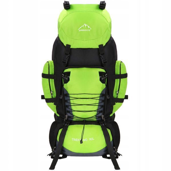 Рюкзак туристичний Springos CS0131, 90 л, до 25 кг, чорний/зелений &mdash; фото