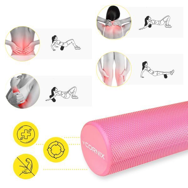 Cornix EVA+ Massage Roller 60 &times; 15 cm (foam roller, roller) XR-0308 Pink