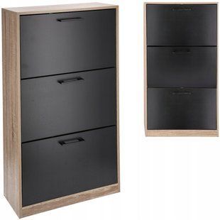 Jumi DuoFlex shoe cabinet with 3 compartments, black