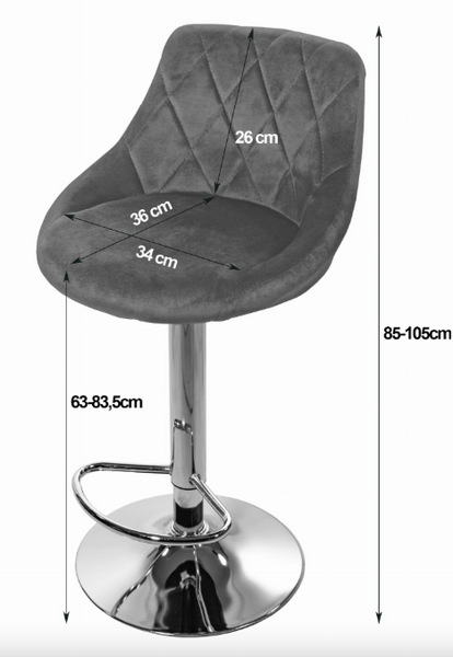 Leobert Kast bar stool with backrest, dark blue