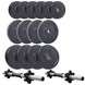 Elitum Titan composite weight plates set for dumbbells and barbells with 2 bars, 29&ndash;59 kg, 39 kg