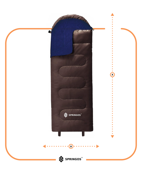 Springos CS0121 Sleeping Bag, 2-in-1, 0&hellip;+8 &deg;C, Brown/Dark Blue