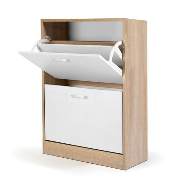 Jumi DuoFlex shoe cabinet with 2 compartments, sonoma
