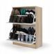 Jumi DuoFlex shoe cabinet with 2 compartments, sonoma