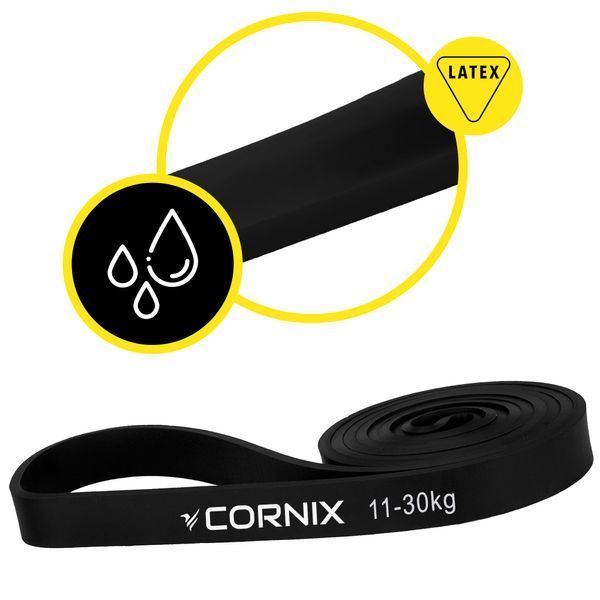 Cornix Power Band XR-0059 Resistance Loop Band, 22 mm, 11-30 kg Resistance, Black