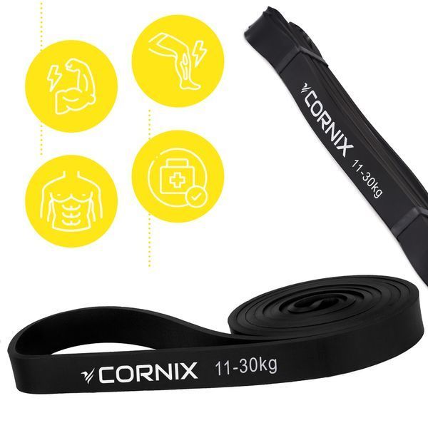Cornix Power Band XR-0059 Resistance Loop Band, 22 mm, 11-30 kg Resistance, Black