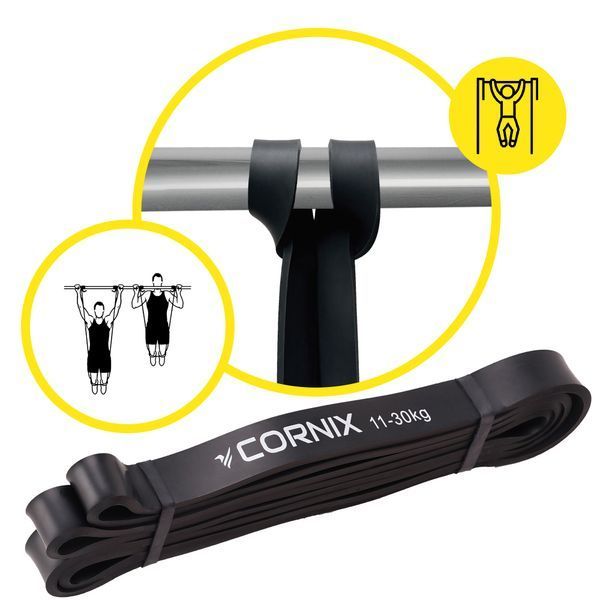 Cornix Power Band XR-0059 Resistance Loop Band, 22 mm, 11-30 kg Resistance, Black