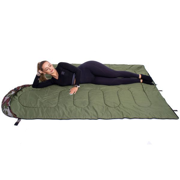 Springos CS0041 Sleeping Bag, 2-in-1, +8&hellip;+20 &deg;C, Khaki/Green