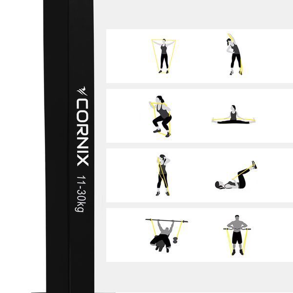 Cornix Power Band XR-0059 Resistance Loop Band, 22 mm, 11-30 kg Resistance, Black