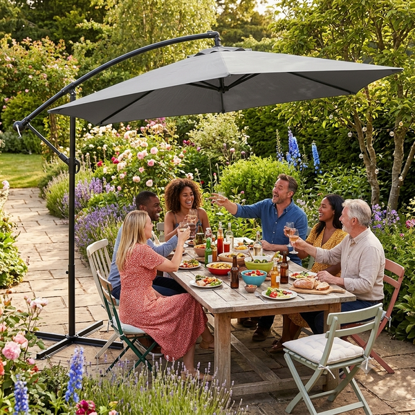 Jumi Tarno 300 cm garden umbrella, graphite