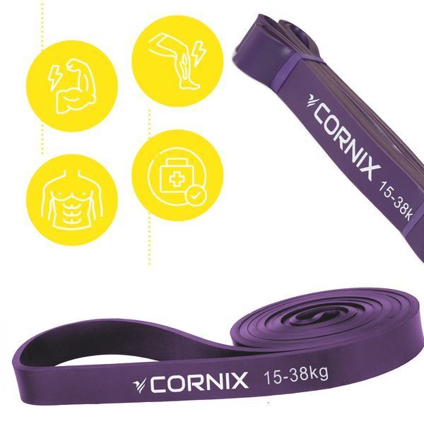 Cornix Power Band XR-0060 Resistance Loop, 32 mm, 15-38 kg resistance, purple