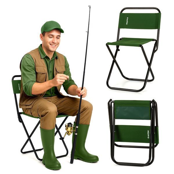 Outtec Moro Foldable Camping Chair with Backrest, Green