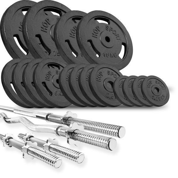 STRONG Hop-Sport Set with Bench and Straight Bars, 40&ndash;179 kg, 106 kg, HS-1055