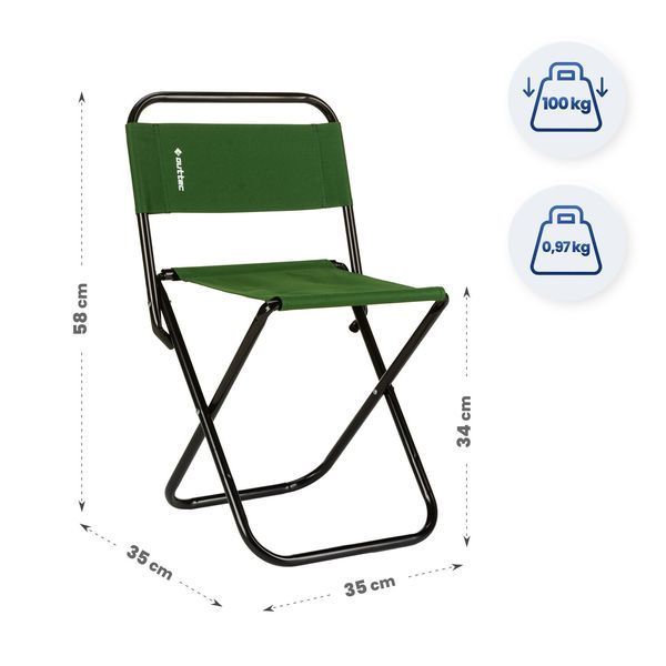 Outtec Moro Foldable Camping Chair with Backrest, Green