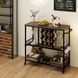 Costway WineCart serving cart with wine rack and loft-style drawers, brown