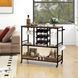 Costway WineCart serving cart with wine rack and loft-style drawers, brown