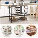 Costway WineCart serving cart with wine rack and loft-style drawers, brown