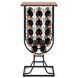 Costway Mobile Sommelier wine rack on wheels, glass-shaped, for 14 bottles, brown