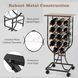 Costway Mobile Sommelier wine rack on wheels, glass-shaped, for 14 bottles, brown