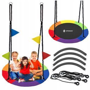 Springos NS028 Round Nest Swing, 100 cm, up to 150 kg, Multicolour