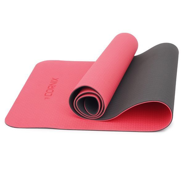 Килимок спортивний Cornix TPE 183 &times; 61 &times; 0.6 см для йоги та фітнесу XR-0006 Red/Black &mdash; фото