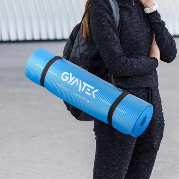 Килимок (мат) для йоги та фітнесу Gymtek NBR 1 см голубий