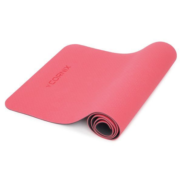 Килимок спортивний Cornix TPE 183 &times; 61 &times; 0.6 см для йоги та фітнесу XR-0006 Red/Black &mdash; фото